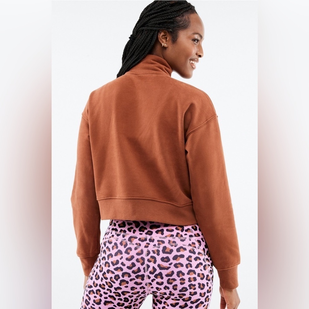 Fabletics Kat Half Zip Java Brown Pullover Size S… - image 3
